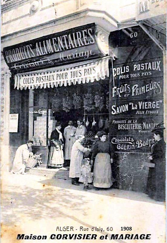 2080- Alger - Rue d'Isly 60 - Maison Corvisier et Mariage -1908.jpg